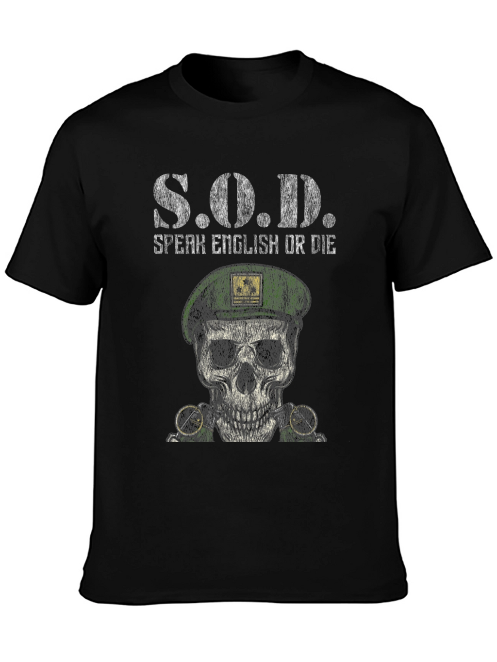 S.O.D. Speak English Or Die Skull Graphic Tee
