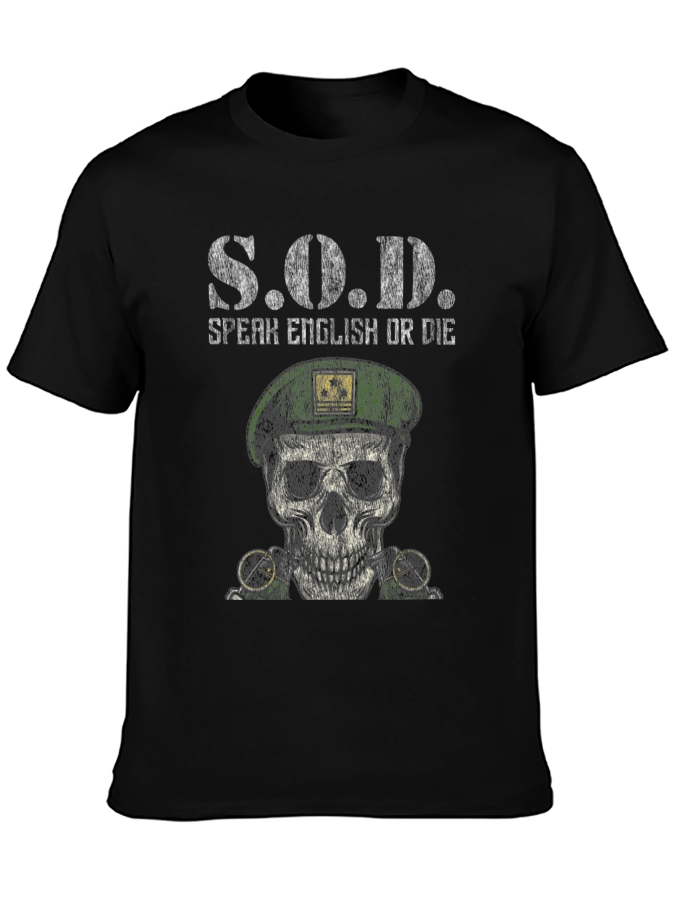 S.O.D. Speak English Or Die Skull Graphic Tee