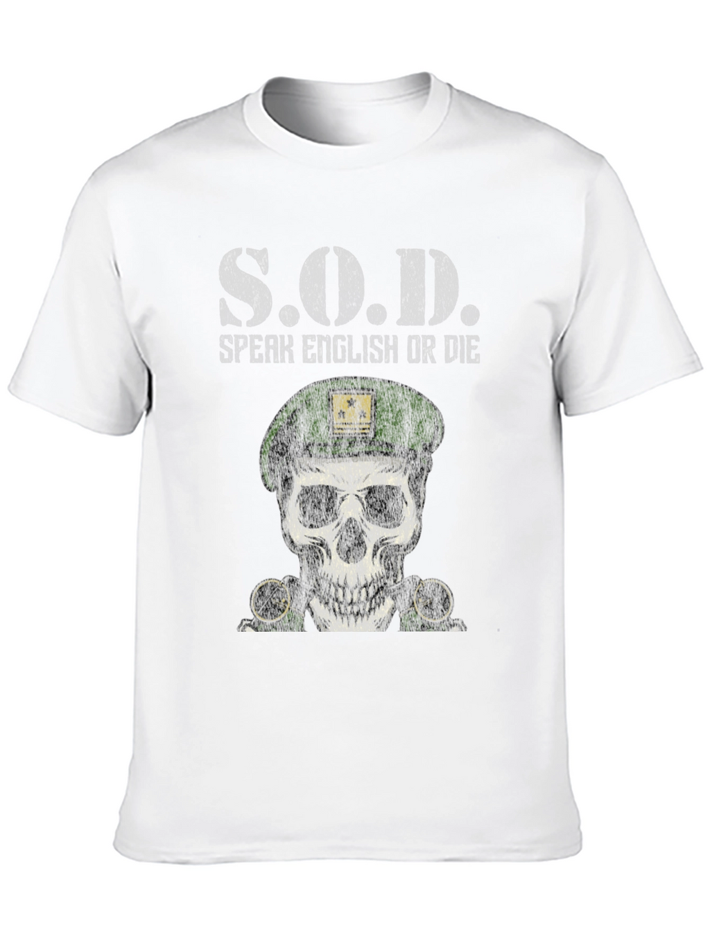 S.O.D. Speak English Or Die Skull Graphic Tee