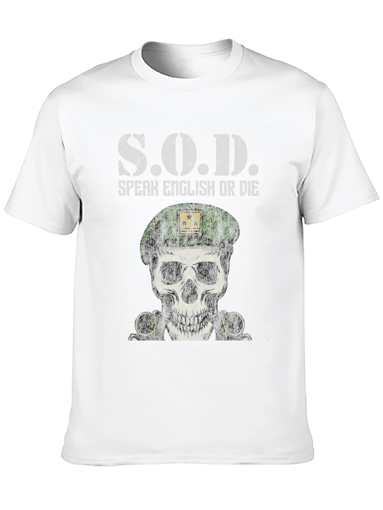 S.O.D. Speak English Or Die Skull Graphic Tee