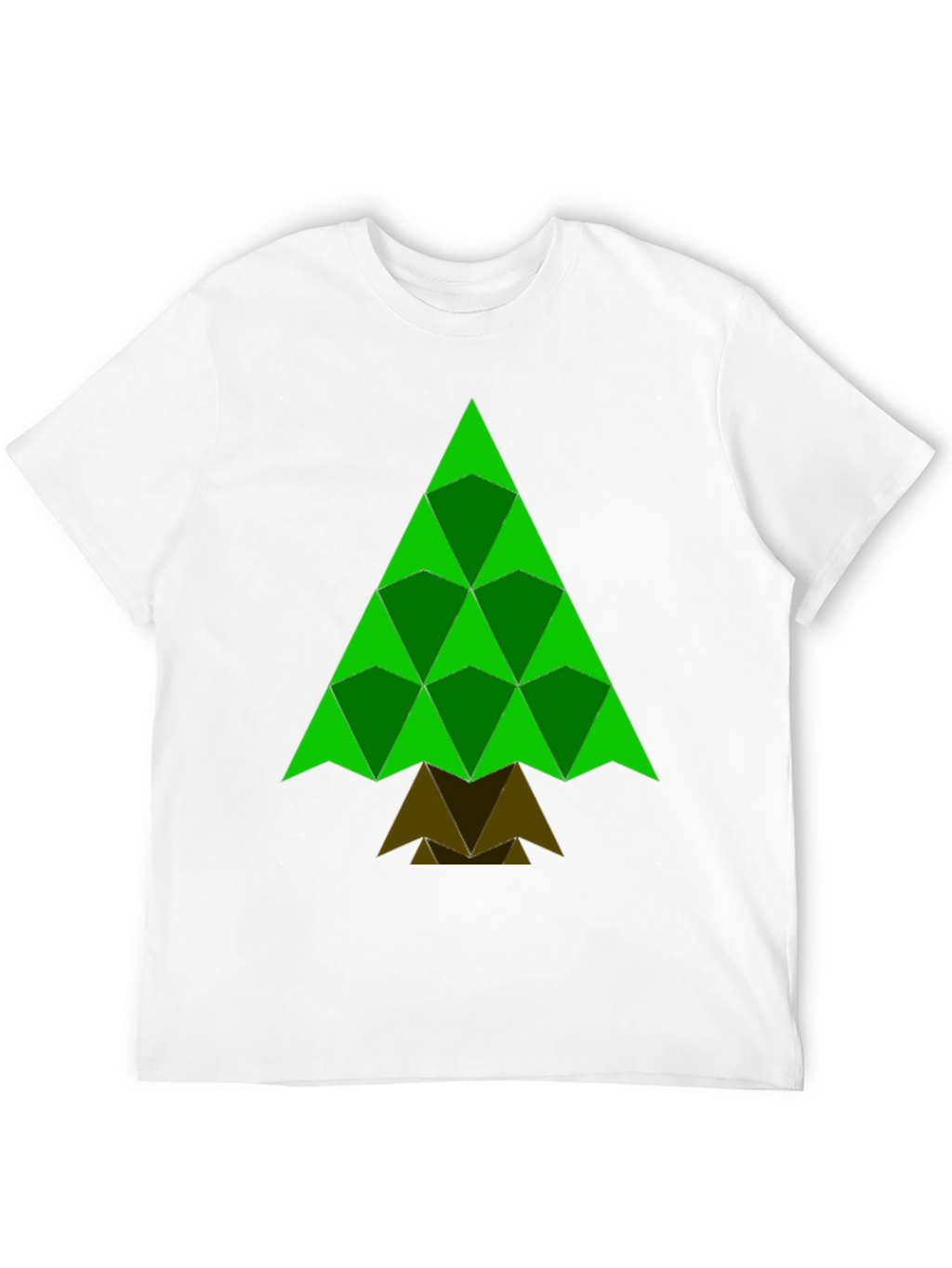 Geometric Christmas Tree Black T-Shirt
