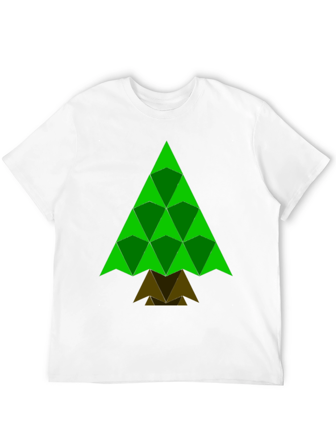 Geometric Christmas Tree Black T-Shirt