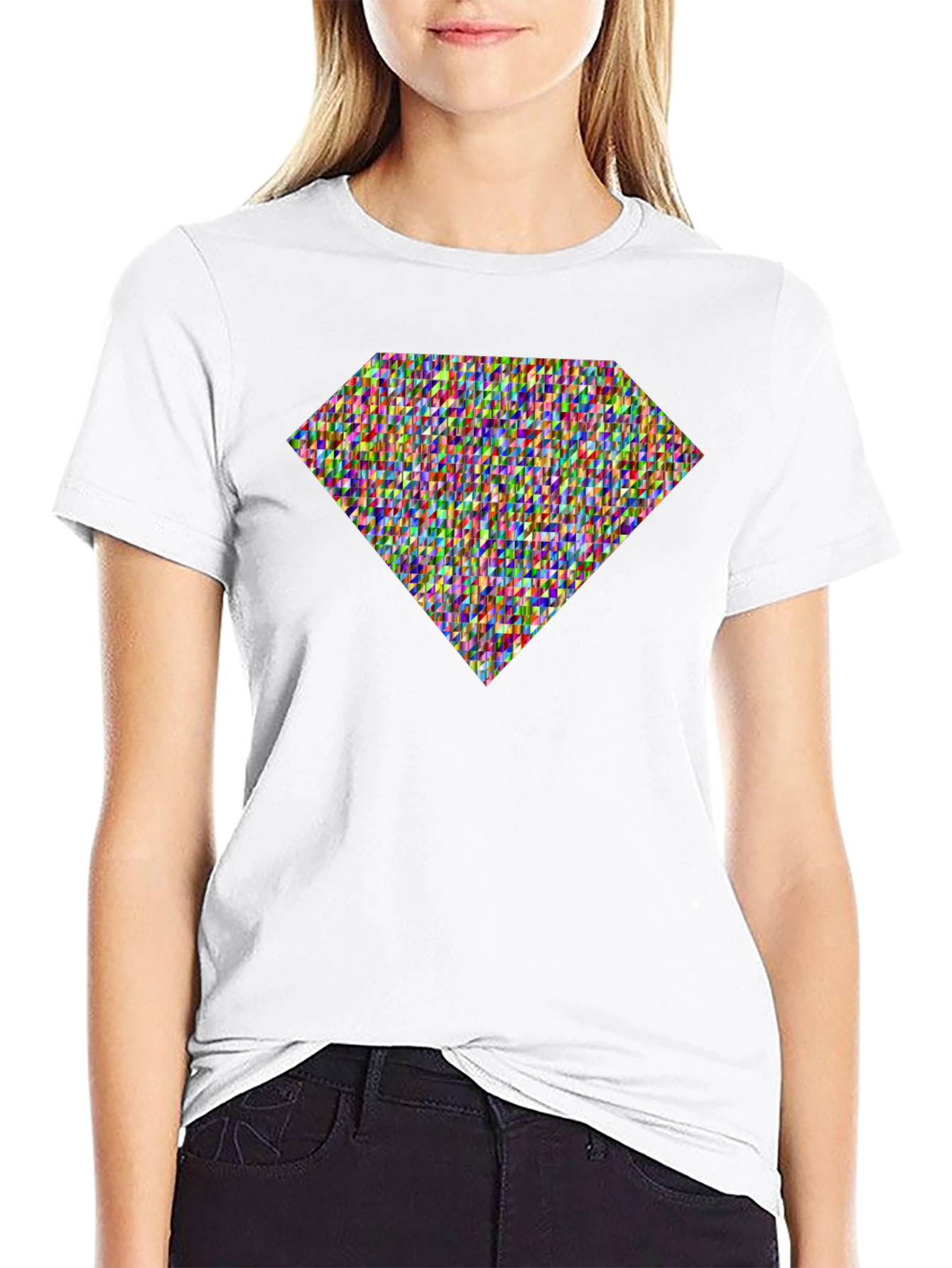 Diamond Pattern Tee - Stylish Graphic Print