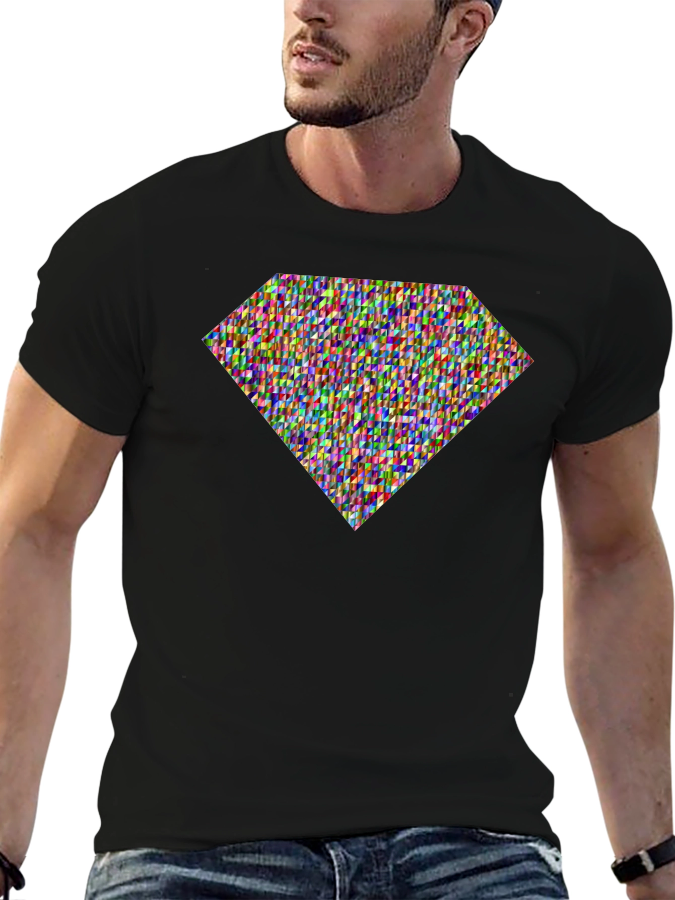 Diamond Pattern Tee - Stylish Graphic Print