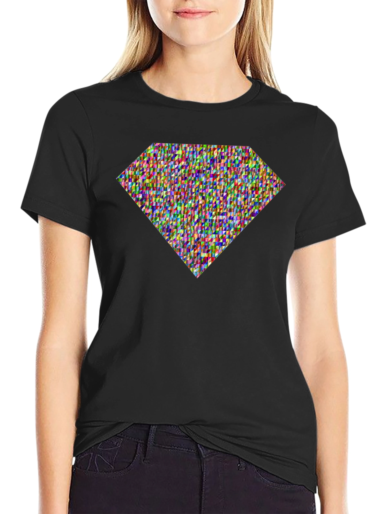 Diamond Pattern Tee - Stylish Graphic Print