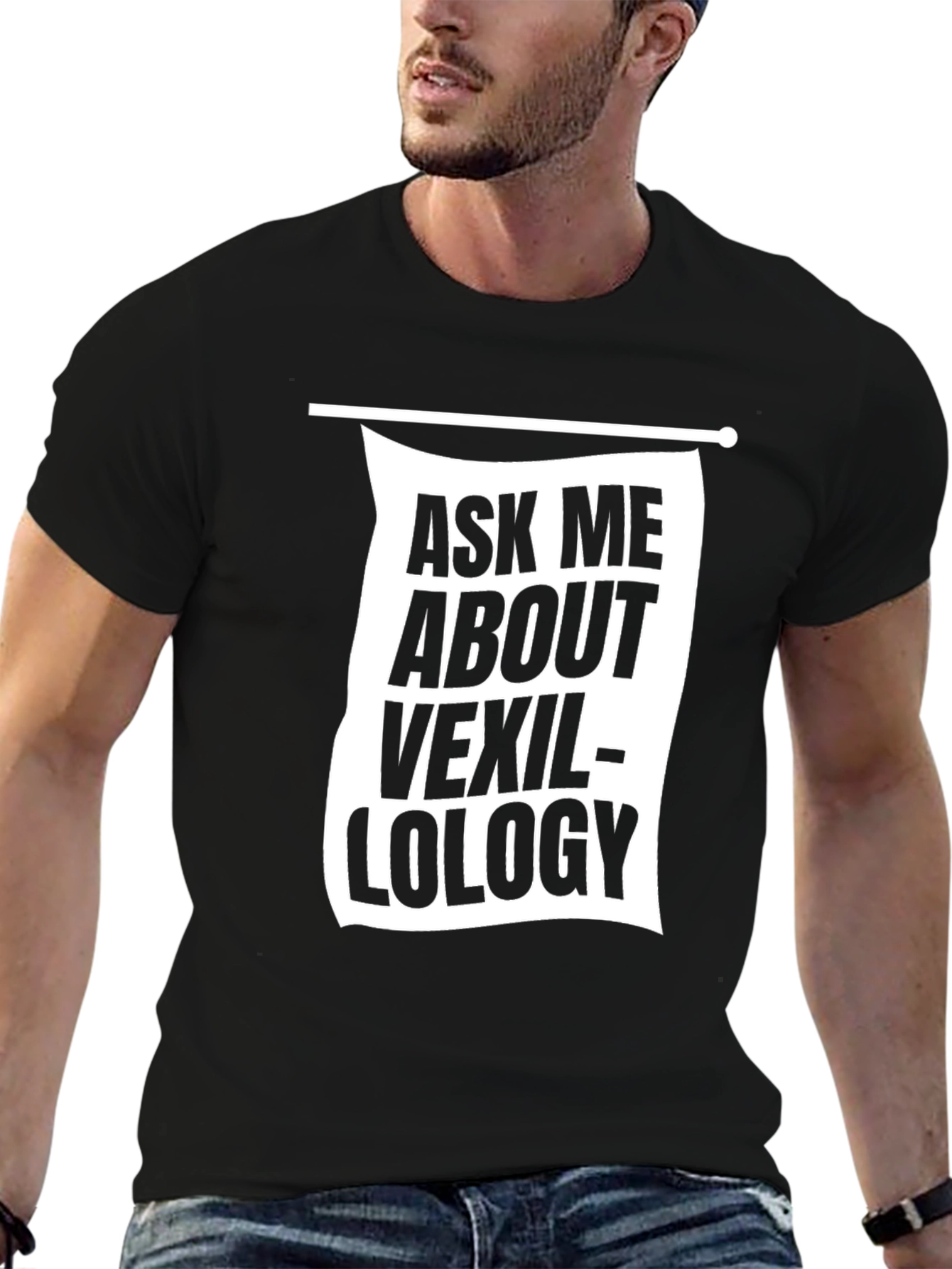 Ask Me About Vexillology Black Graphic T-Shirt