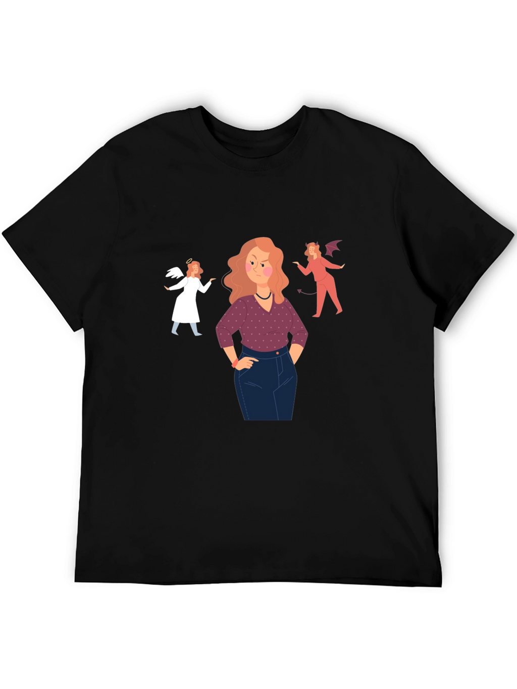Angel and Devil Advice Graphic Tee