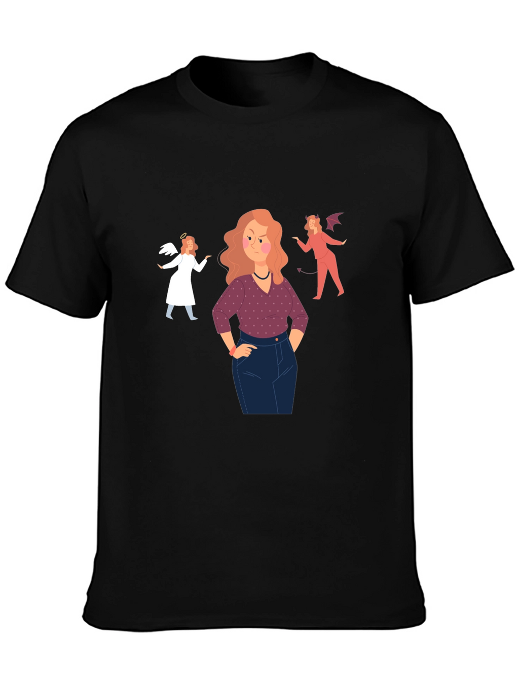 Angel and Devil Advice Graphic Tee