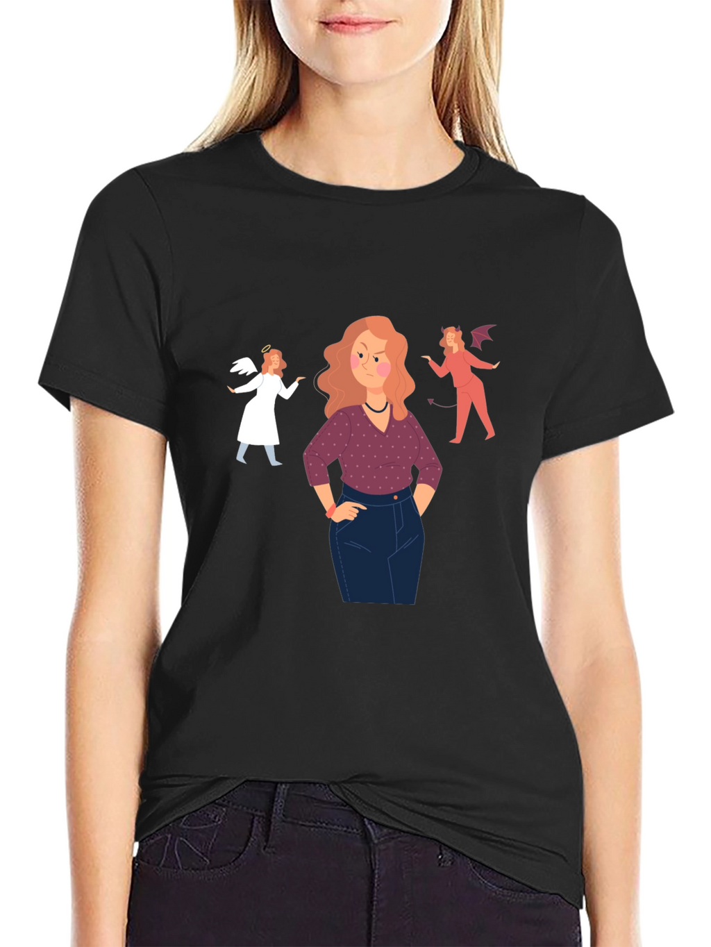 Angel and Devil Advice Graphic Tee