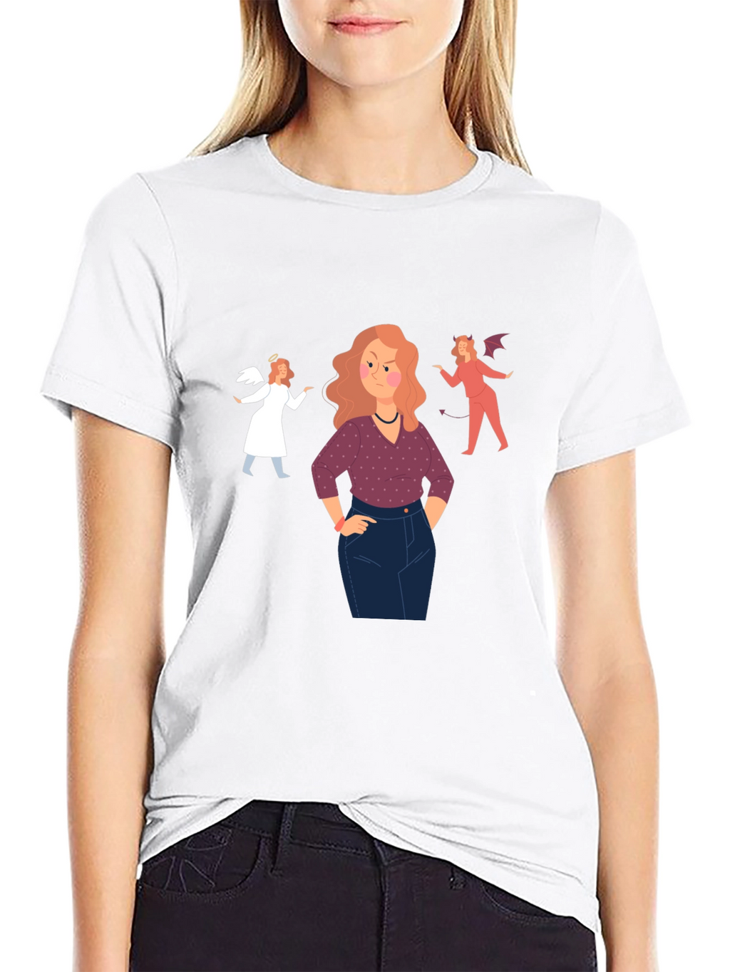 Angel and Devil Advice Graphic Tee