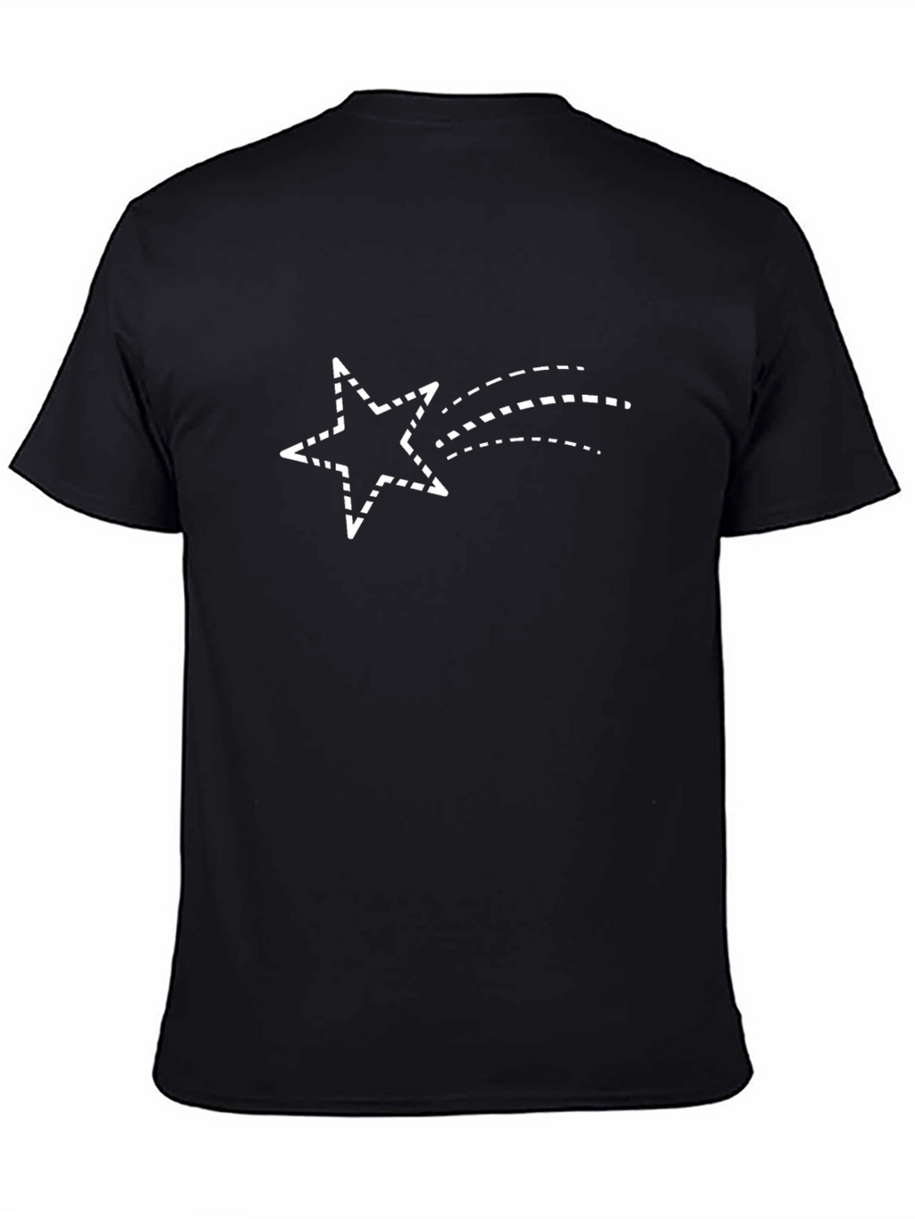 Black Tee with Shooting Star Graphic Print