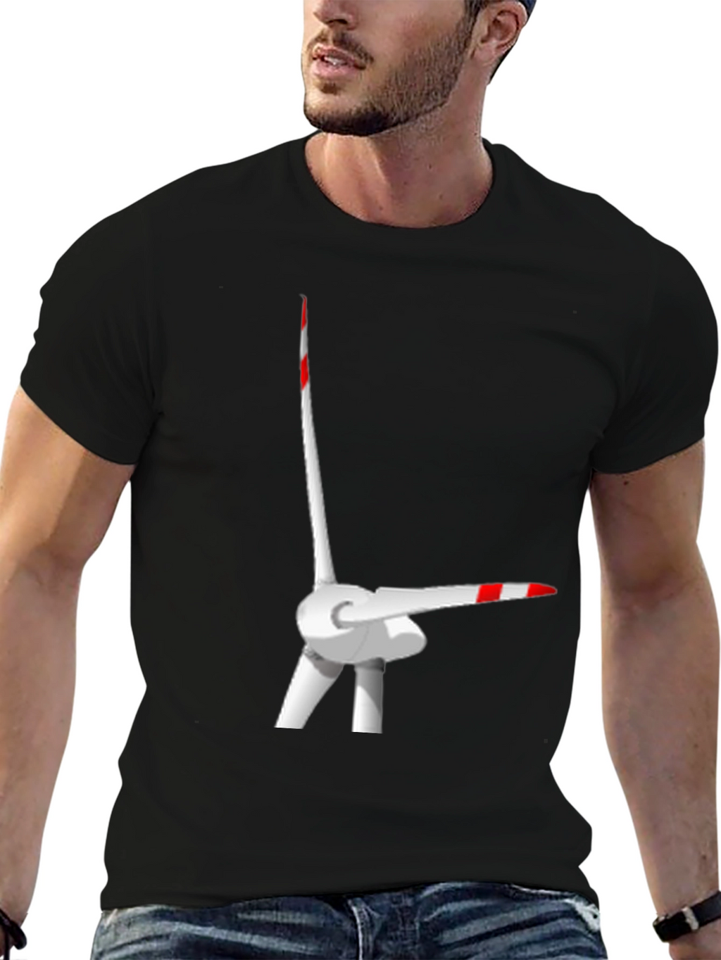 Wind Turbine T-Shirt - Black Graphic Tee