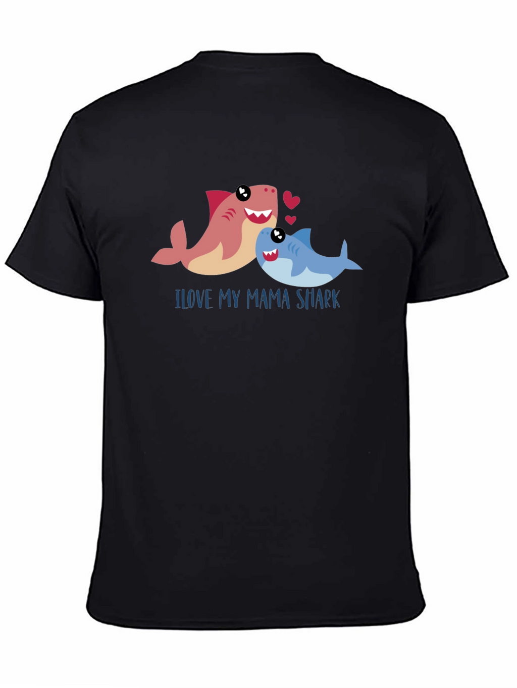 I Love My Mama Shark Black T-Shirt