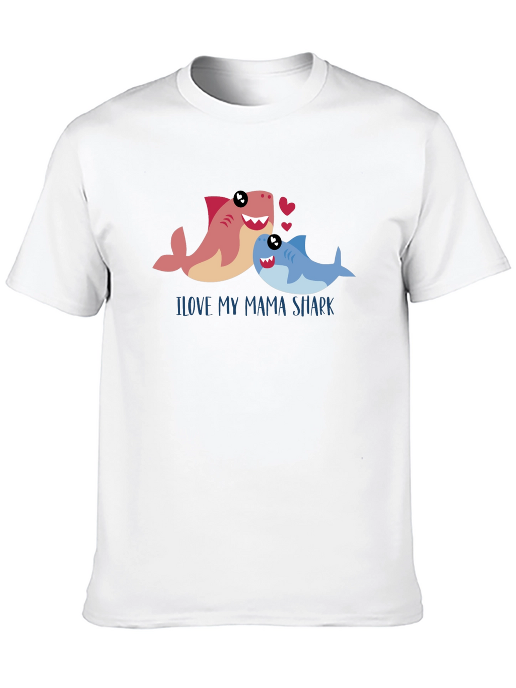 I Love My Mama Shark Black T-Shirt