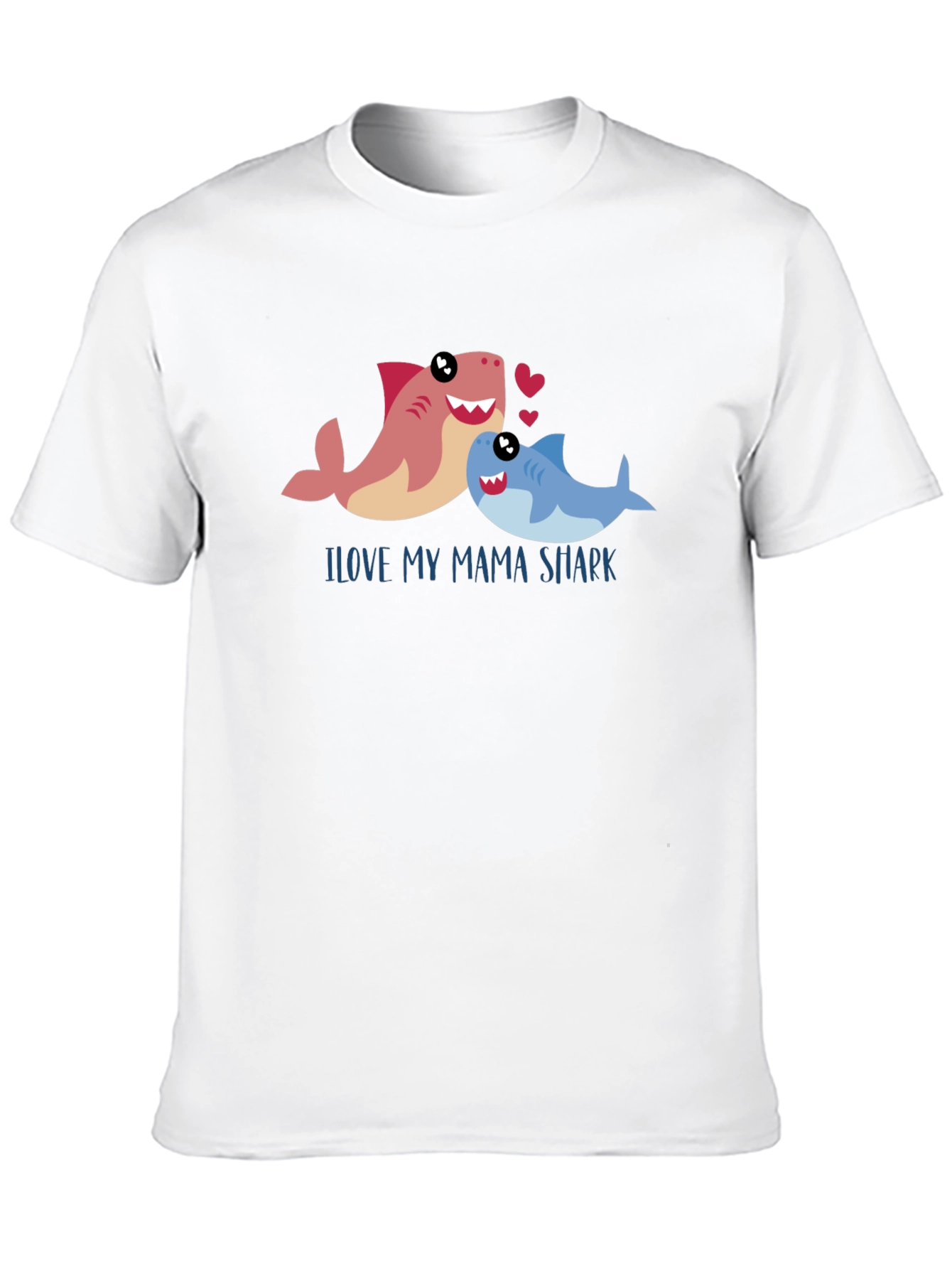 I Love My Mama Shark Black T-Shirt