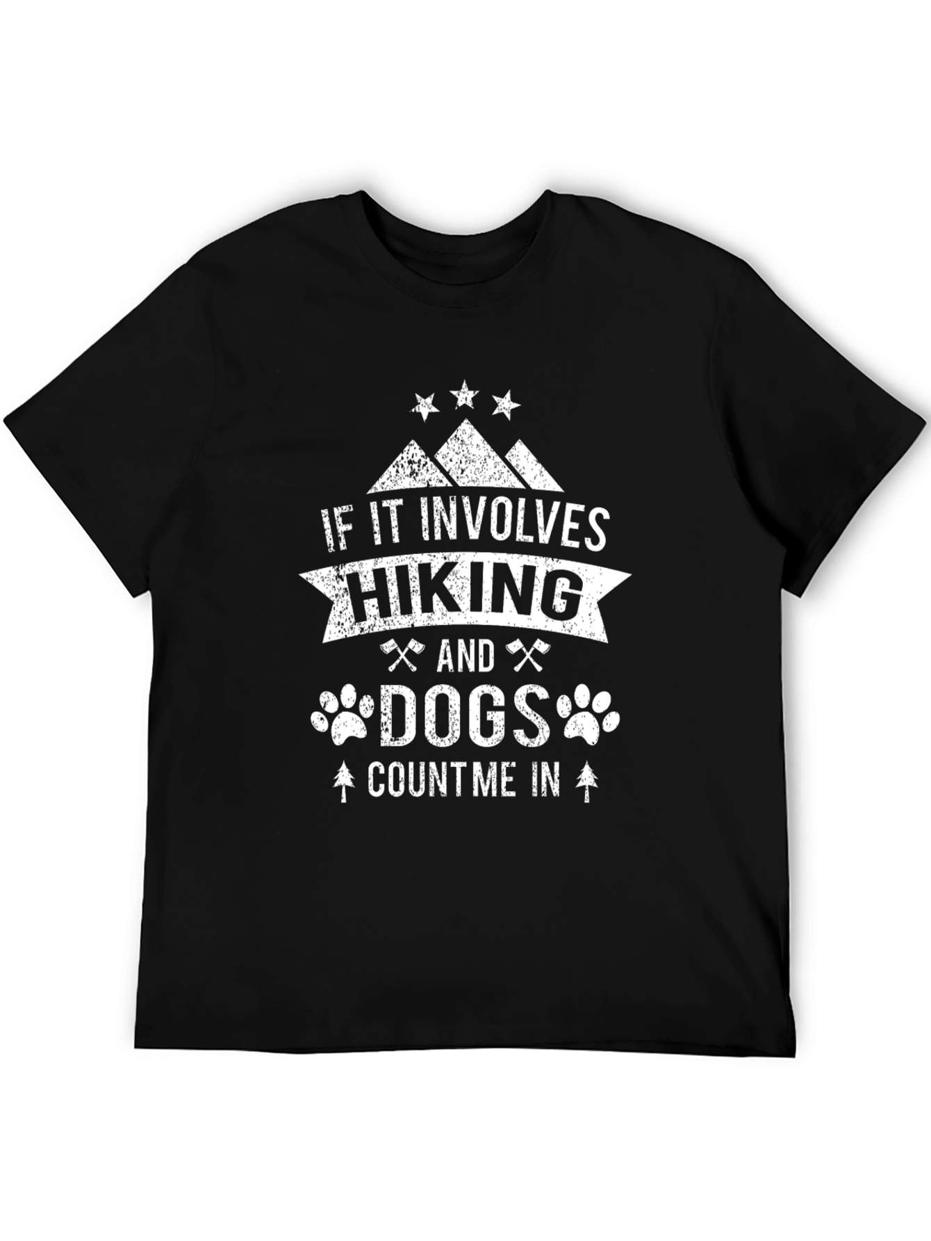 Hiking and Dogs T-Shirt - Black