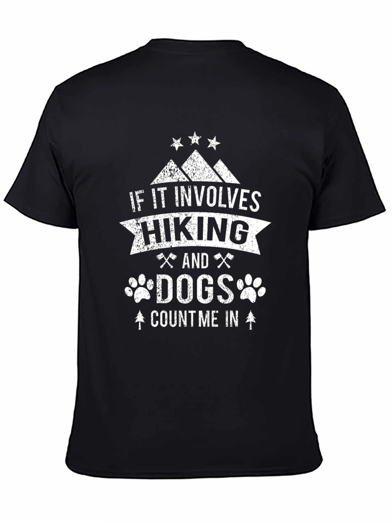 Hiking and Dogs T-Shirt - Black