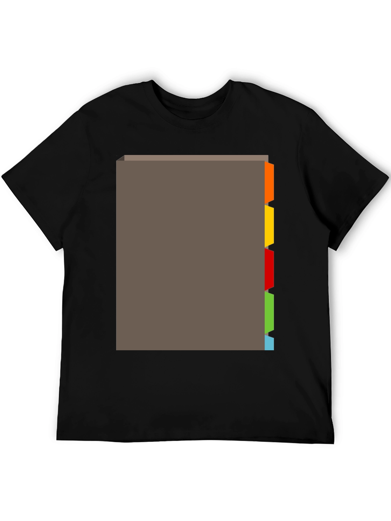 Black T-Shirt with Tabbed Book Design