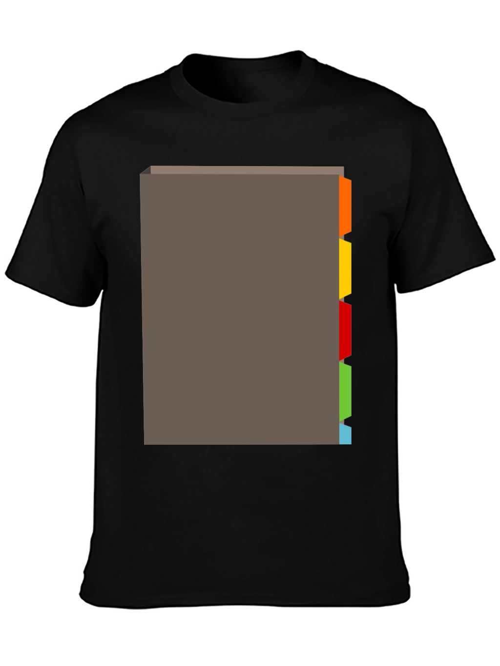 Black T-Shirt with Tabbed Book Design
