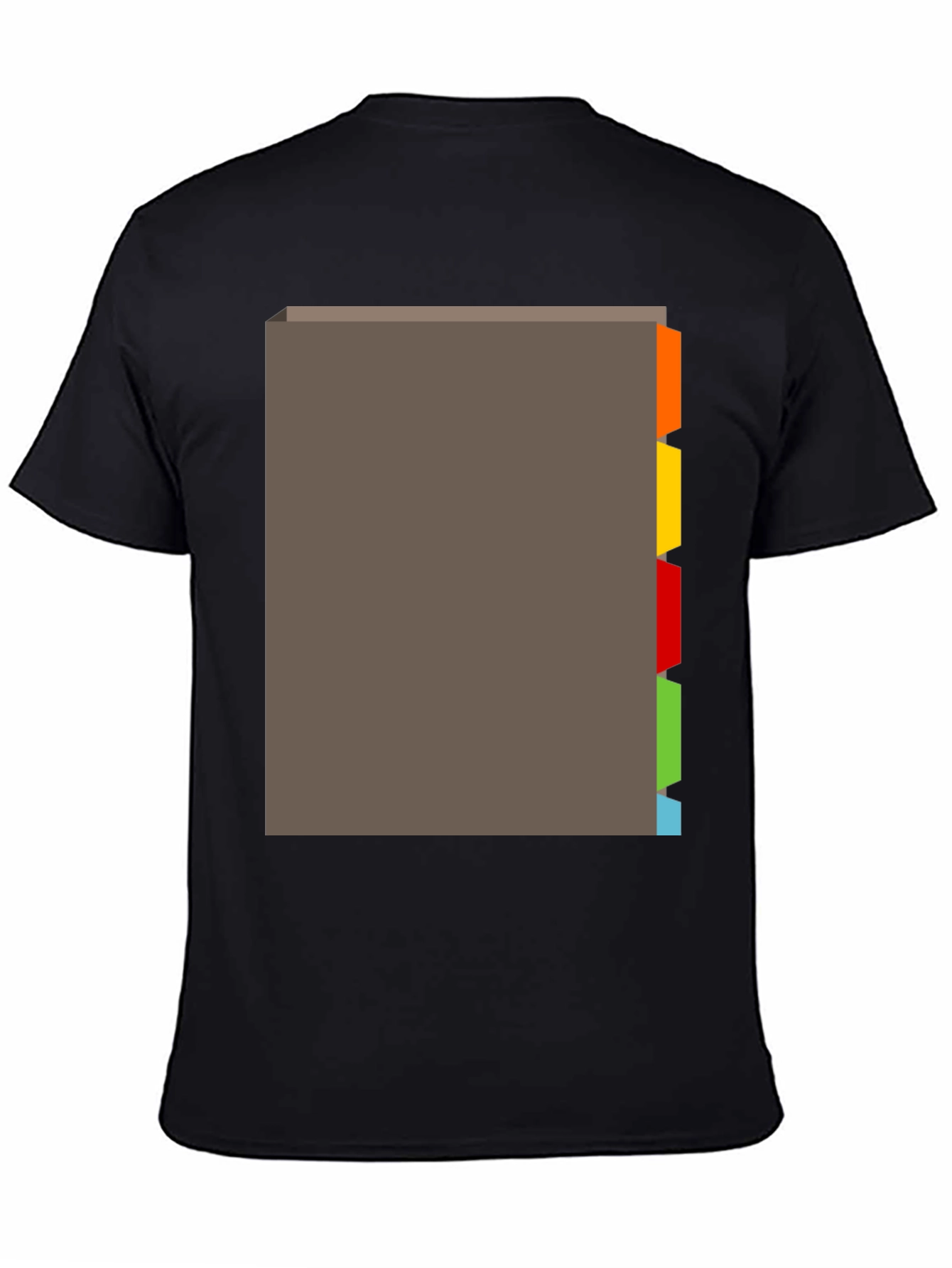 Black T-Shirt with Tabbed Book Design
