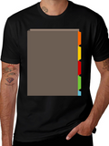 Black T-Shirt with Tabbed Book Design