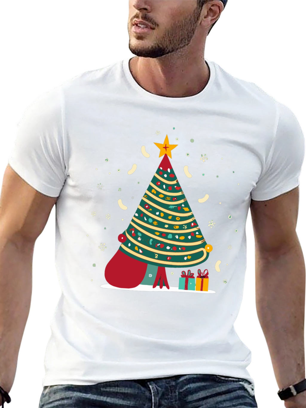 Festive Christmas Tree Graphic Tee - Holiday Season Style