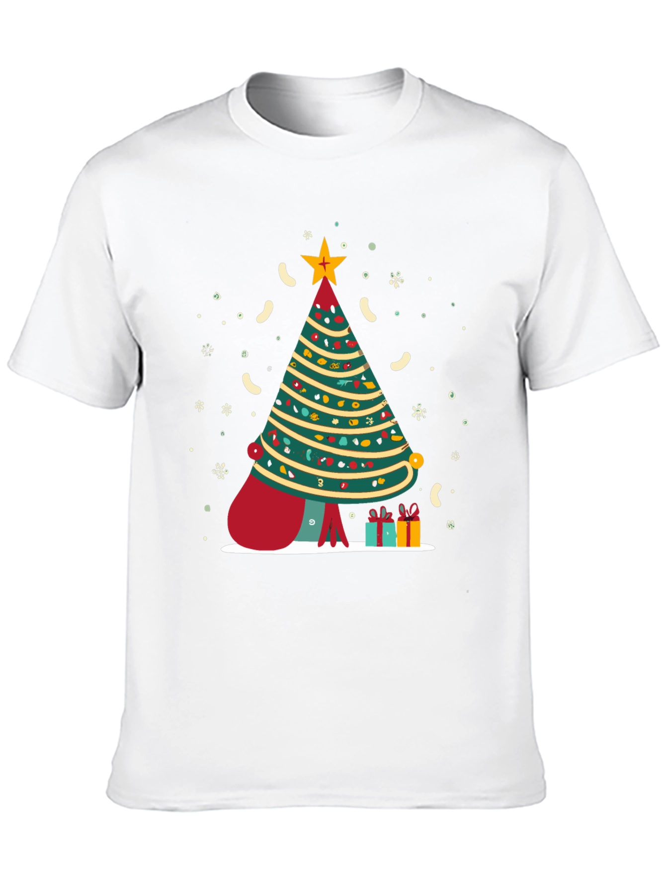 Festive Christmas Tree Graphic Tee - Holiday Season Style