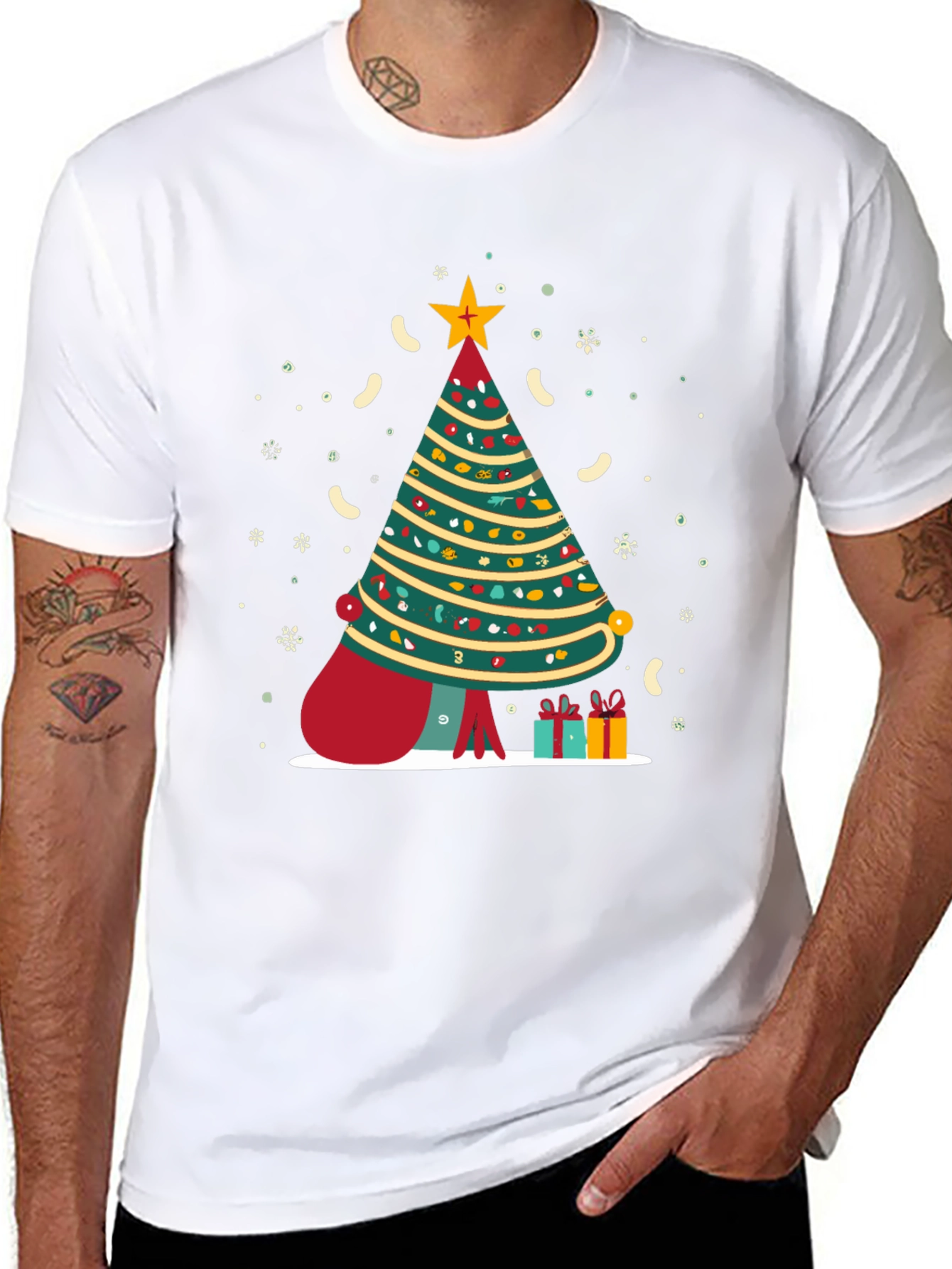 Festive Christmas Tree Graphic Tee - Holiday Season Style