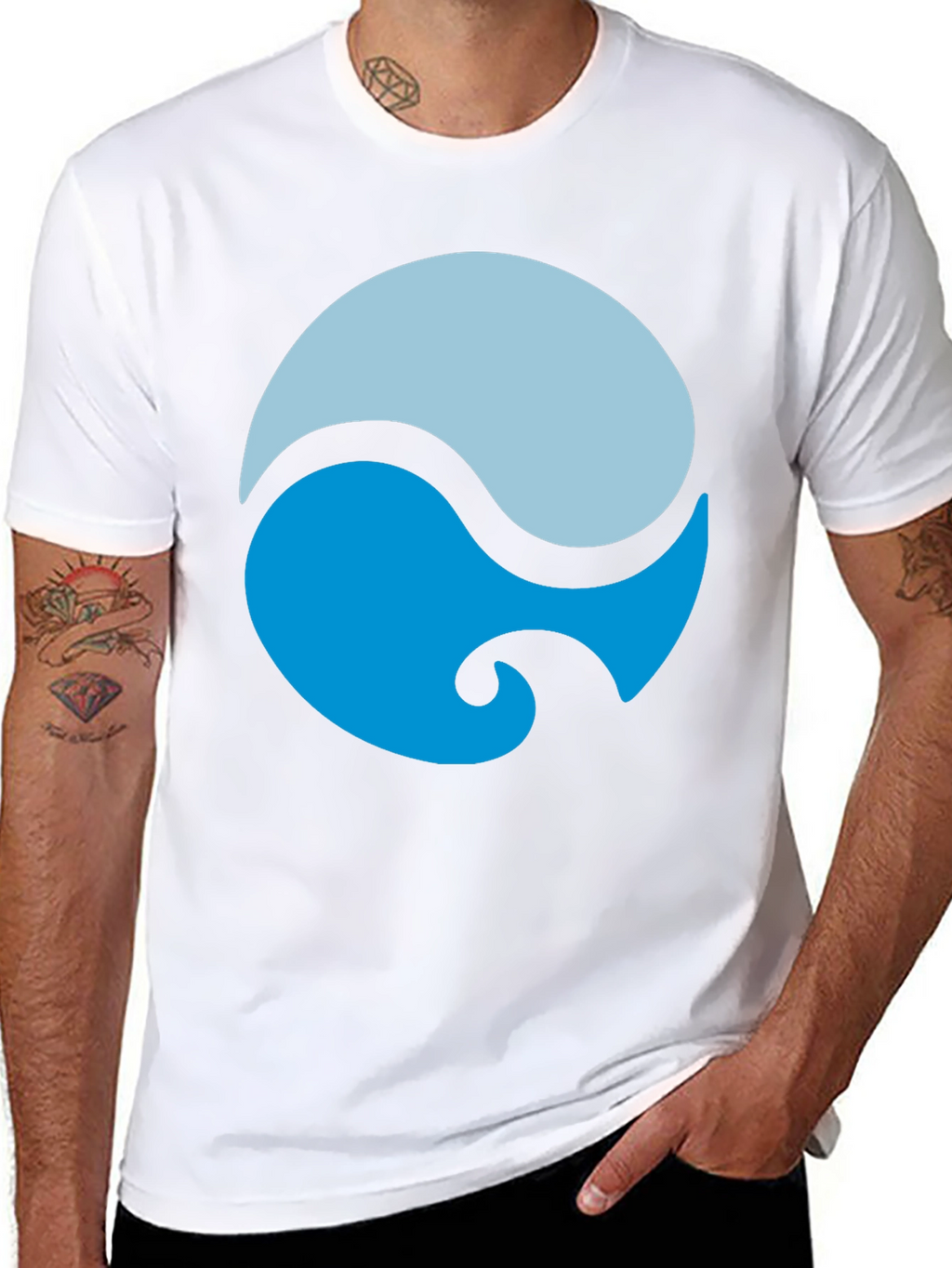Yin Yang Water Style Black Tee