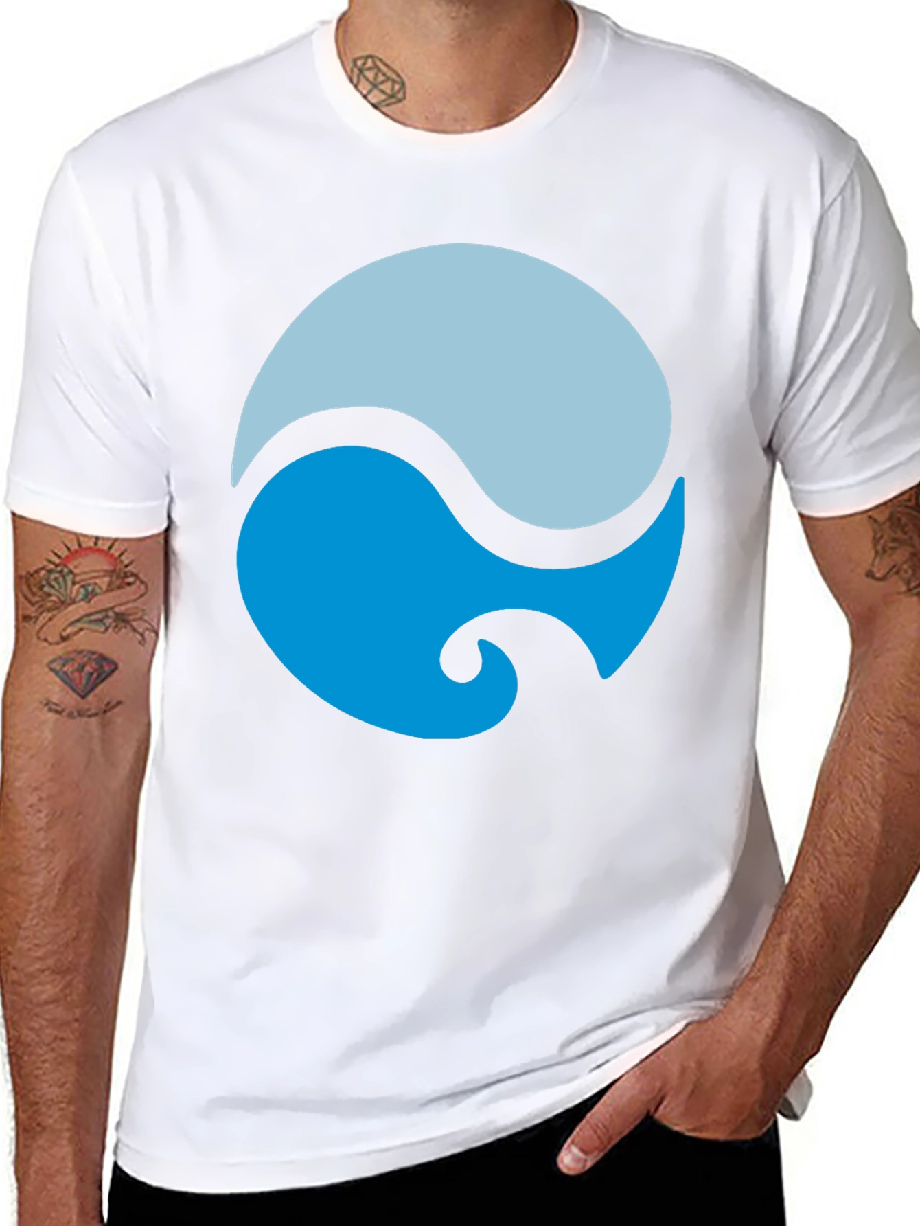 Yin Yang Water Style Black Tee