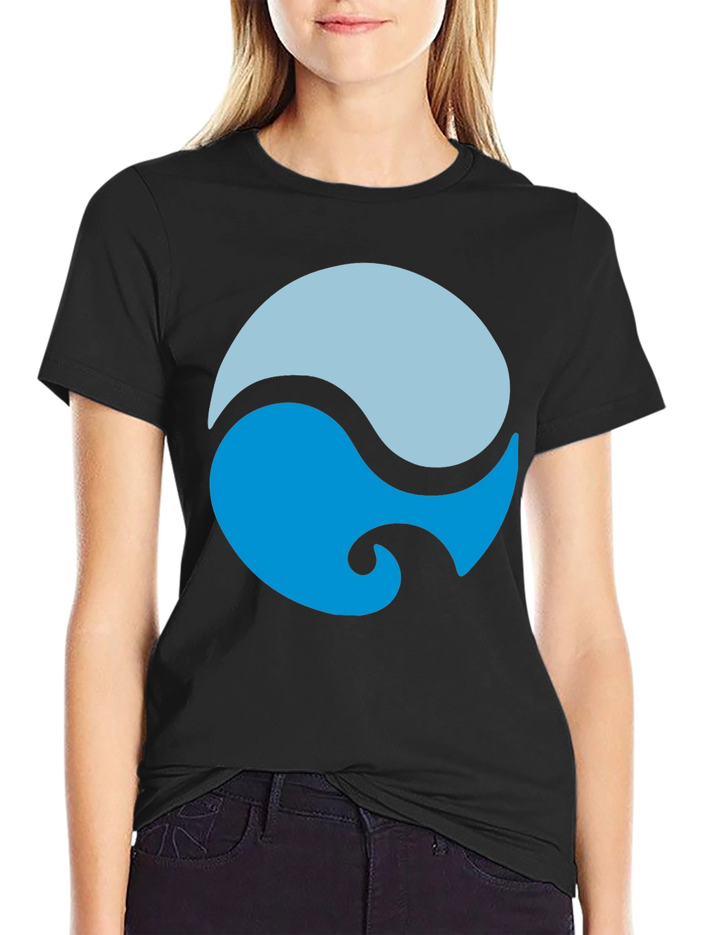 Yin Yang Water Style Black Tee