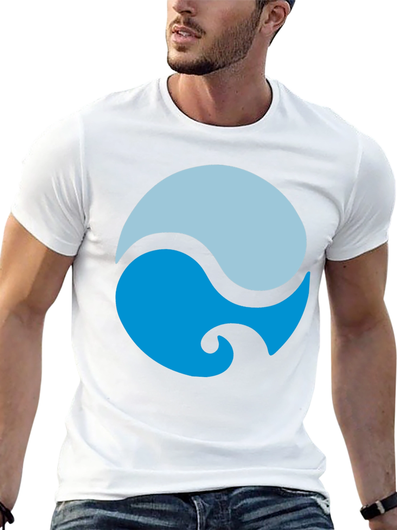 Yin Yang Water Style Black Tee