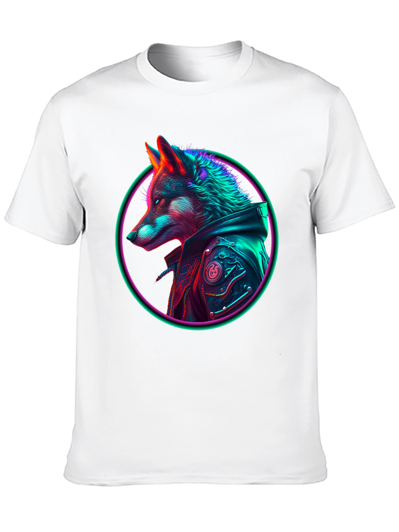 Neon Wolf Graphic T-Shirt - Streetwear Style
