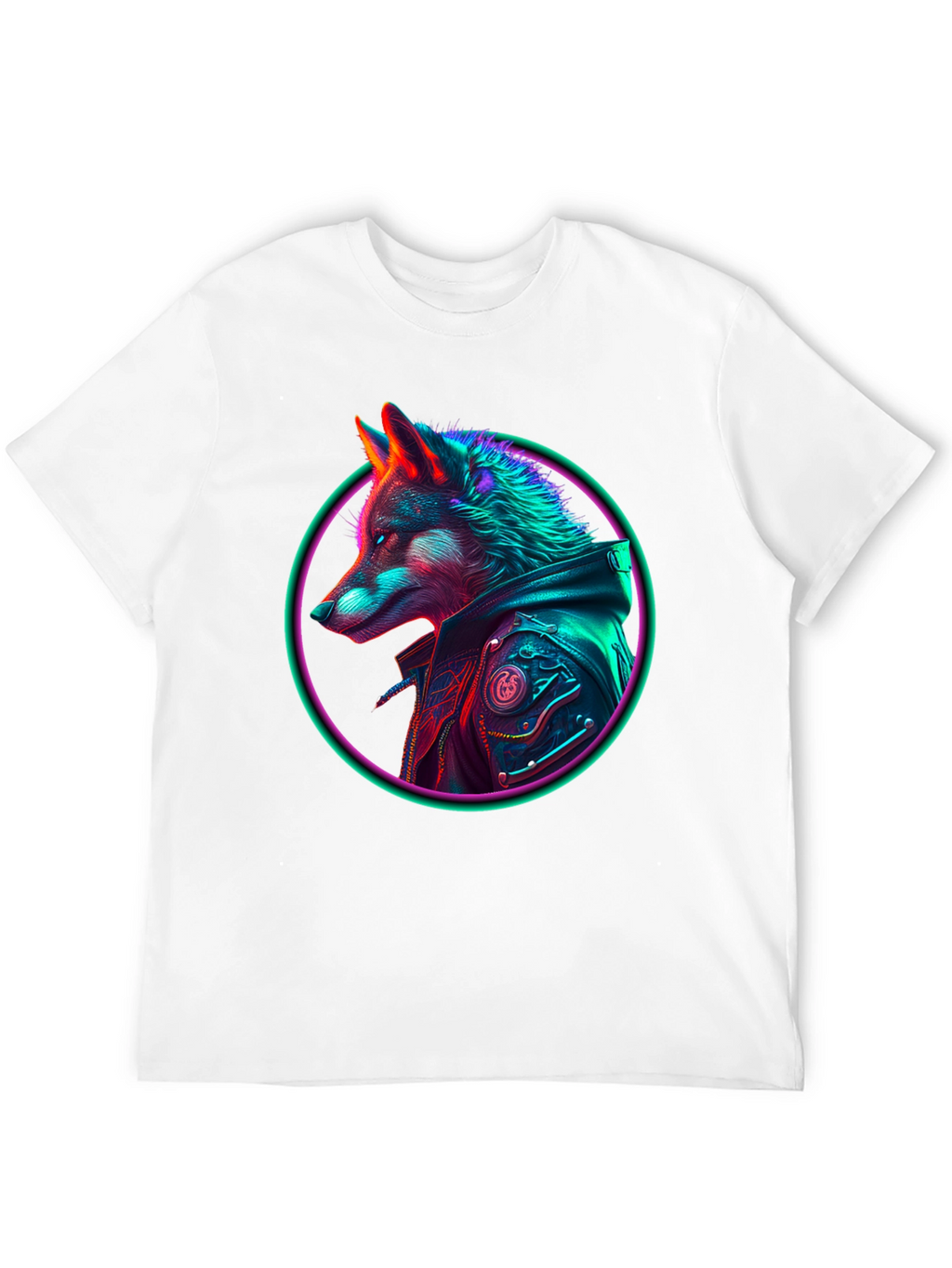 Neon Wolf Graphic T-Shirt - Streetwear Style