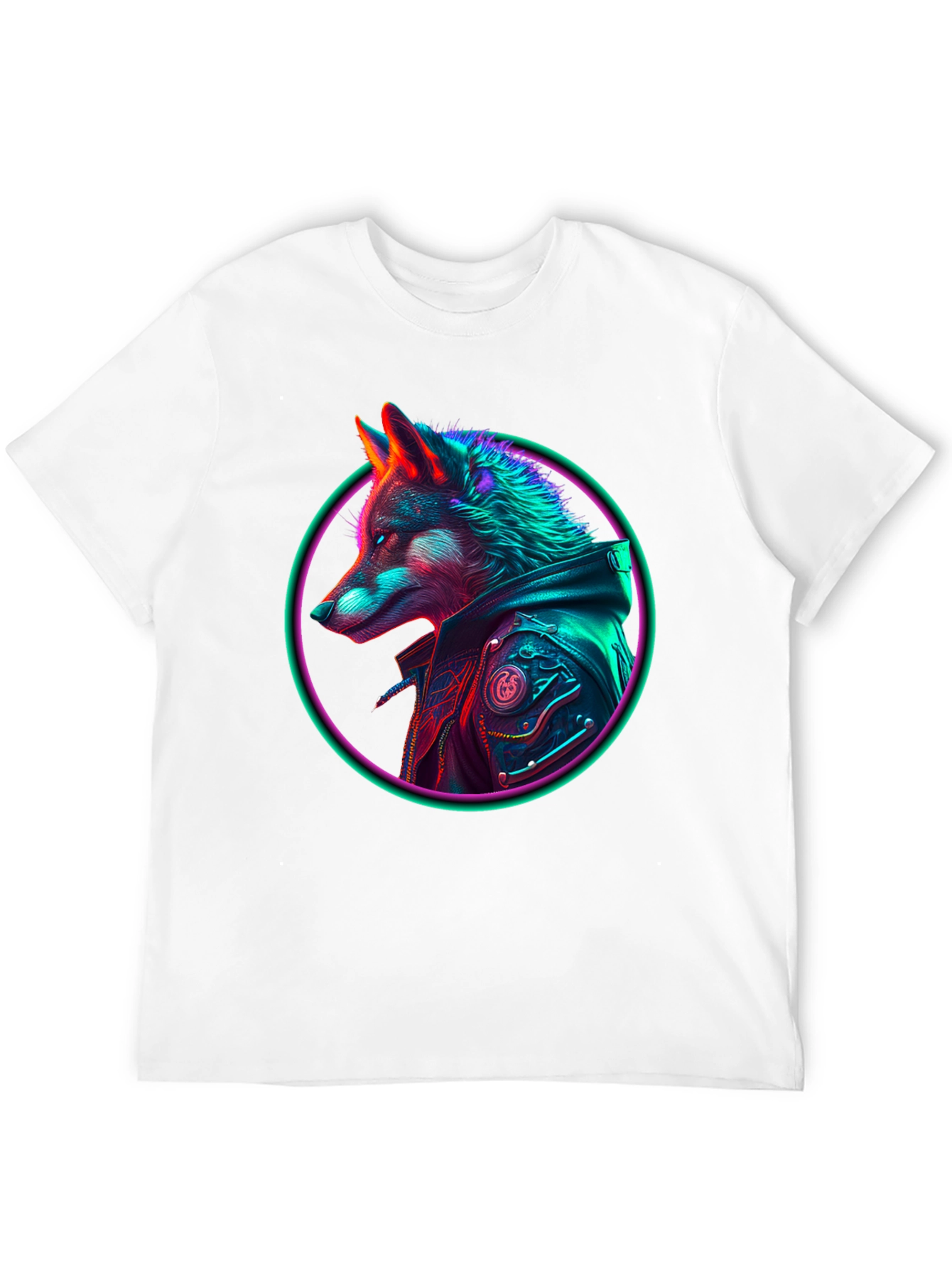 Neon Wolf Graphic T-Shirt - Streetwear Style