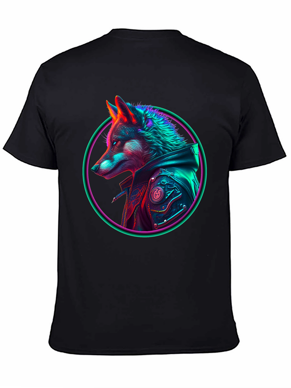 Neon Wolf Graphic T-Shirt - Streetwear Style