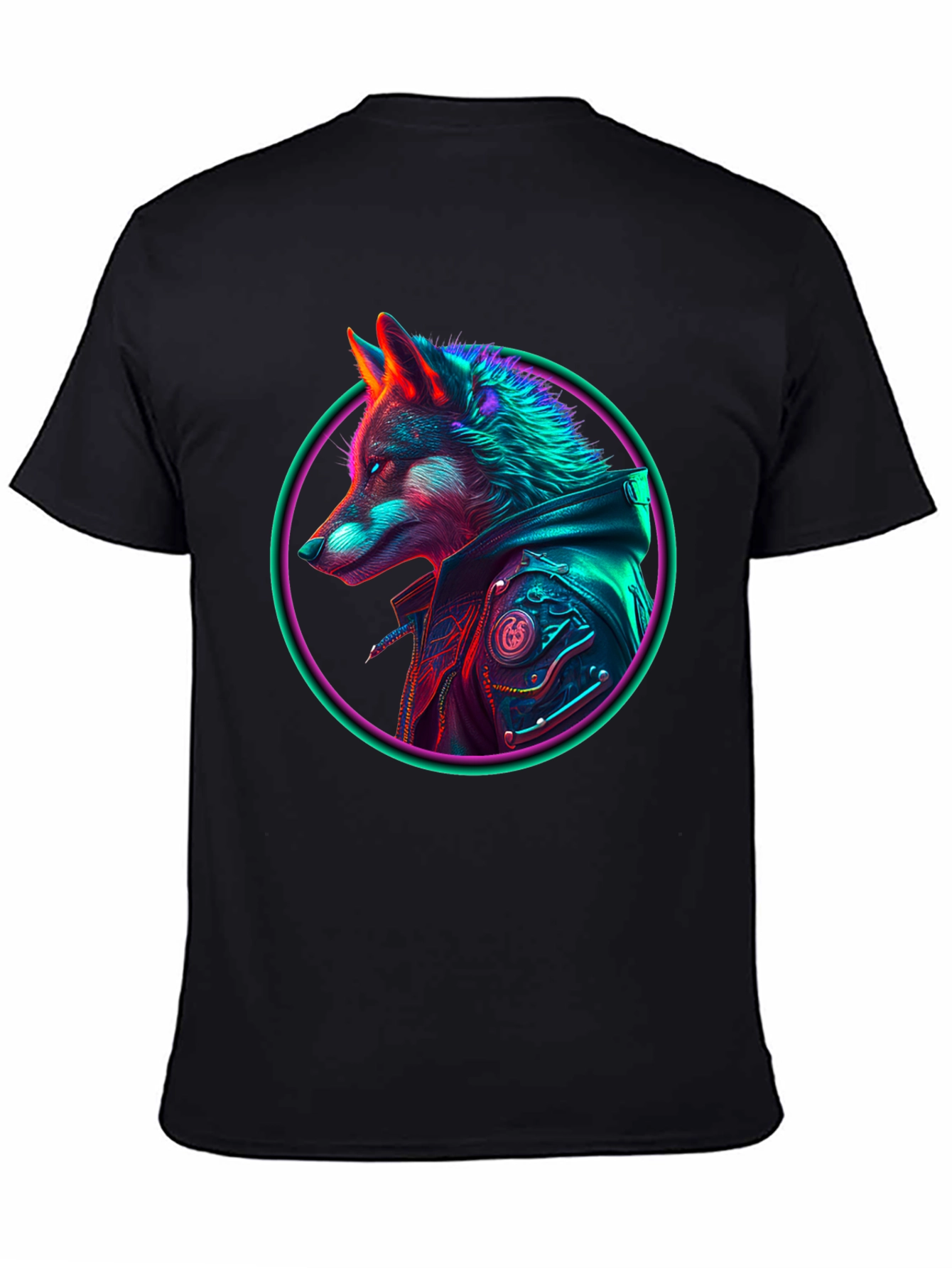 Neon Wolf Graphic T-Shirt - Streetwear Style