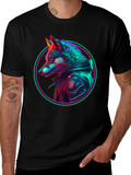 Neon Wolf Graphic T-Shirt - Streetwear Style