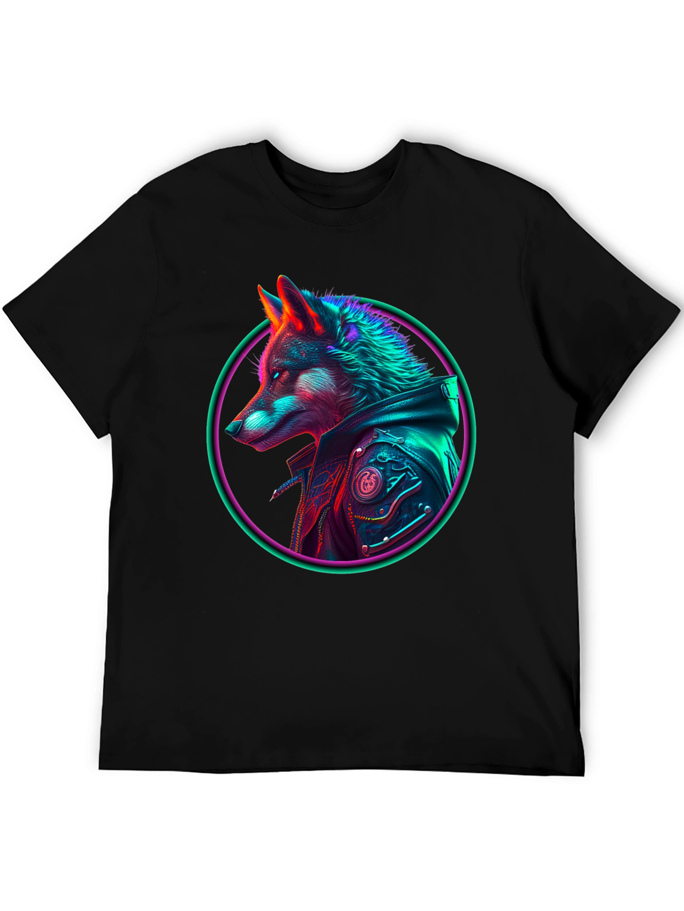 Neon Wolf Graphic T-Shirt - Streetwear Style
