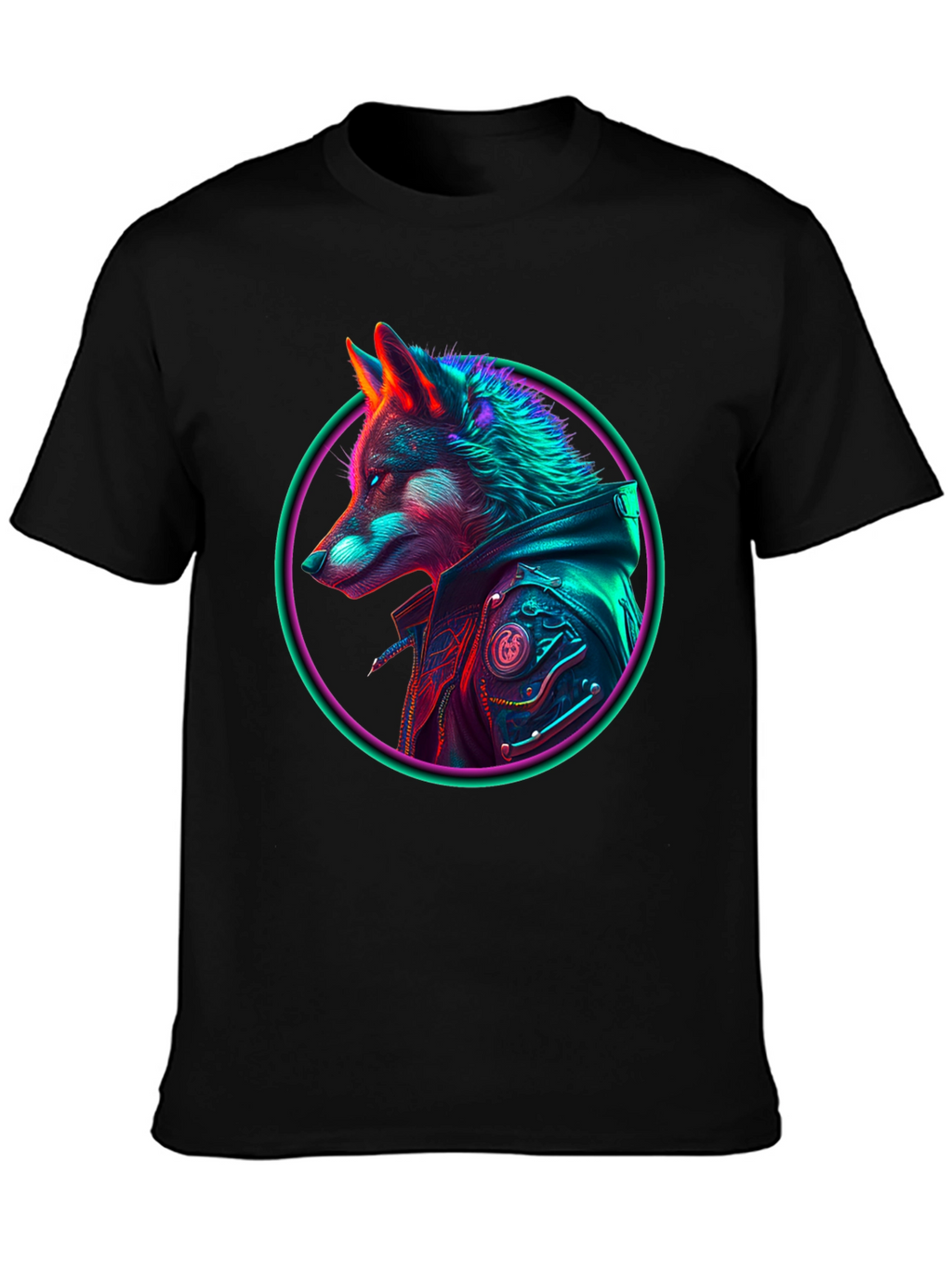 Neon Wolf Graphic T-Shirt - Streetwear Style
