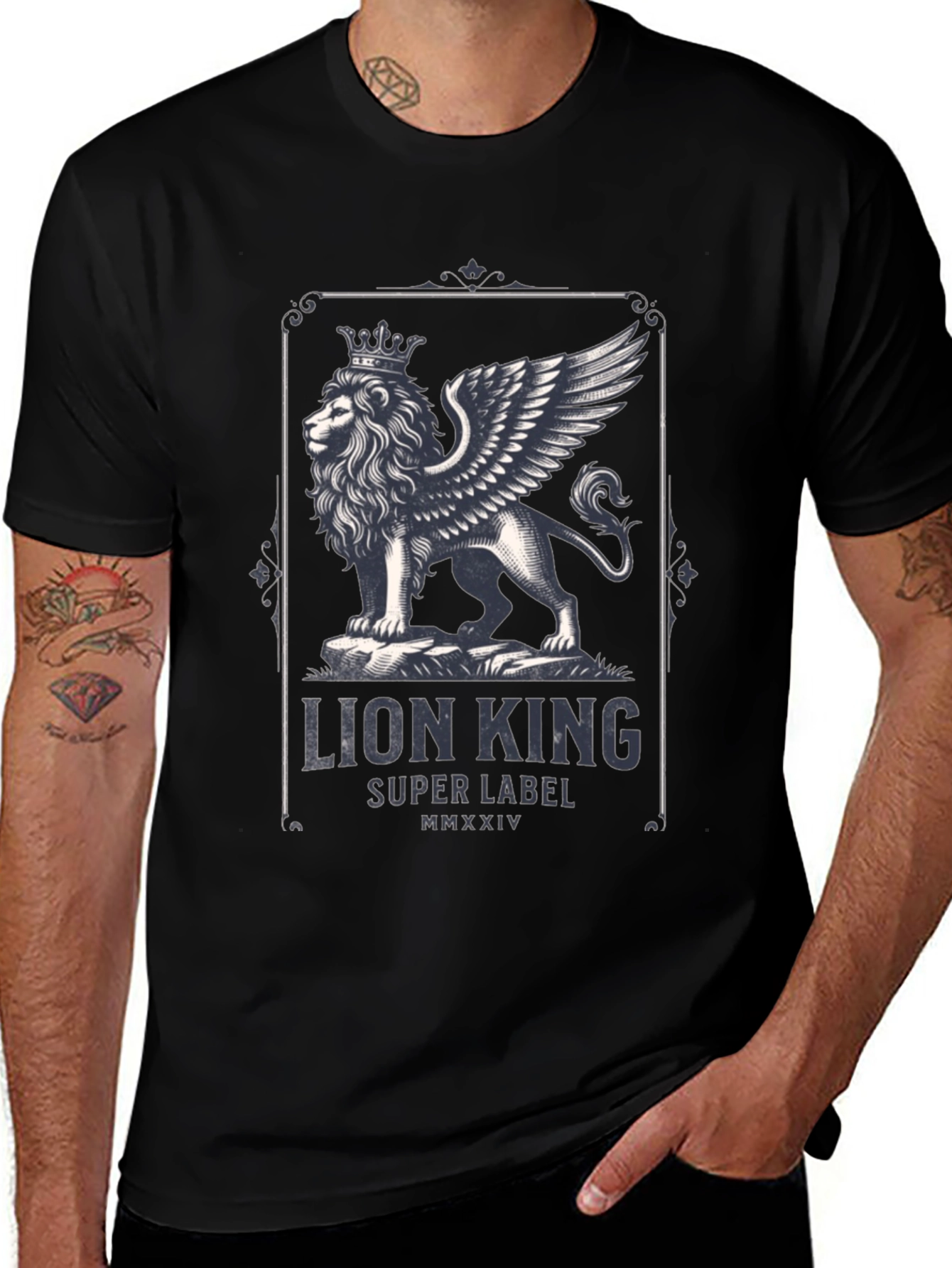 Lion King Graphic Print Black T-Shirt