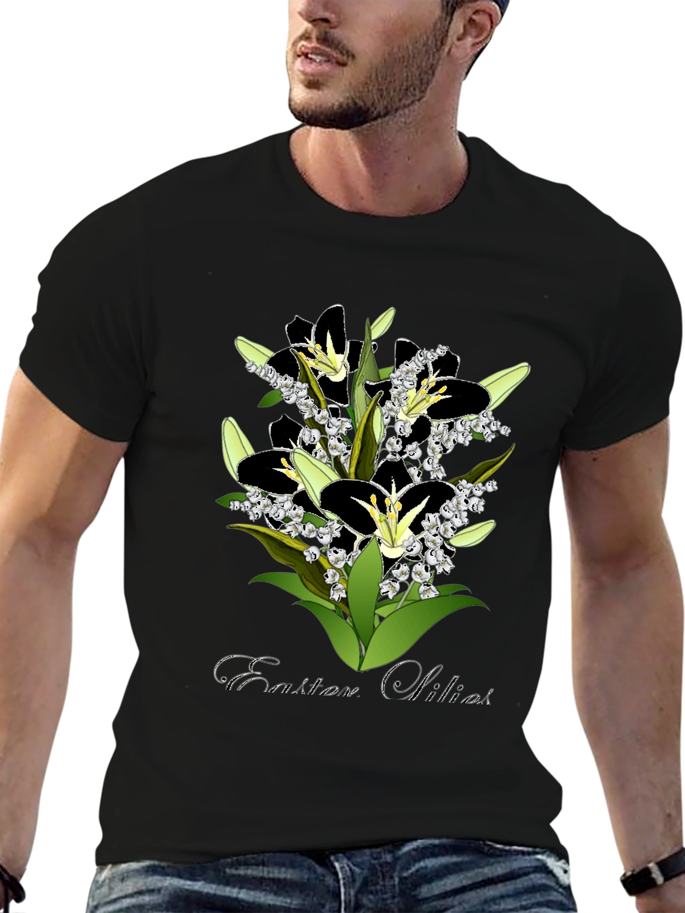 Easter Lilies Graphic T-Shirt - Stylish Floral Design