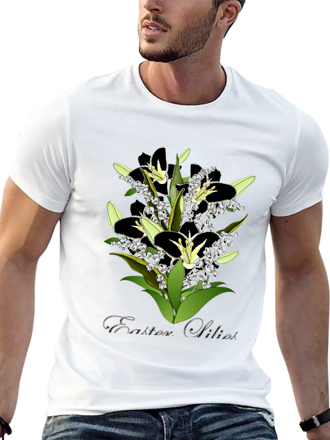 Easter Lilies Graphic T-Shirt - Stylish Floral Design