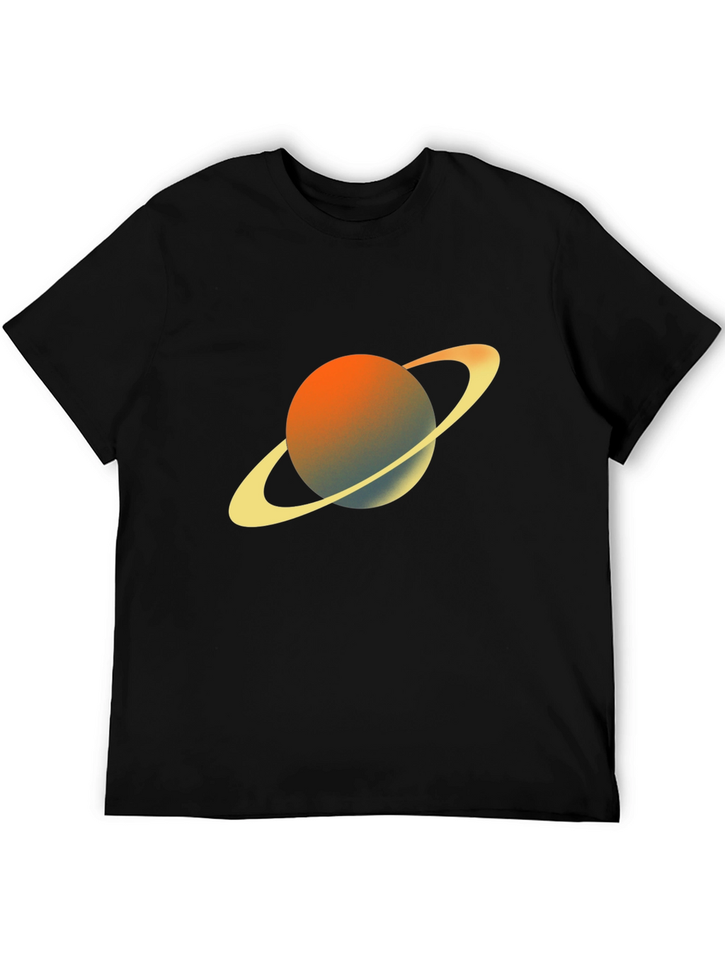 Saturn Graphic Tee - Black Crew Neck T-Shirt