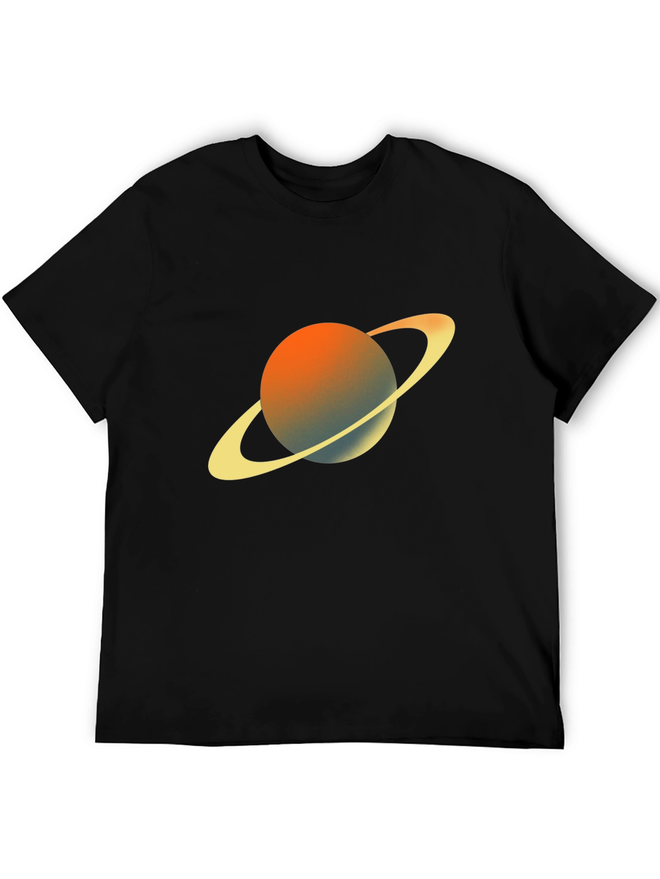 Saturn Graphic Tee - Black Crew Neck T-Shirt