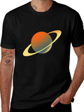 Saturn Graphic Tee - Black Crew Neck T-Shirt