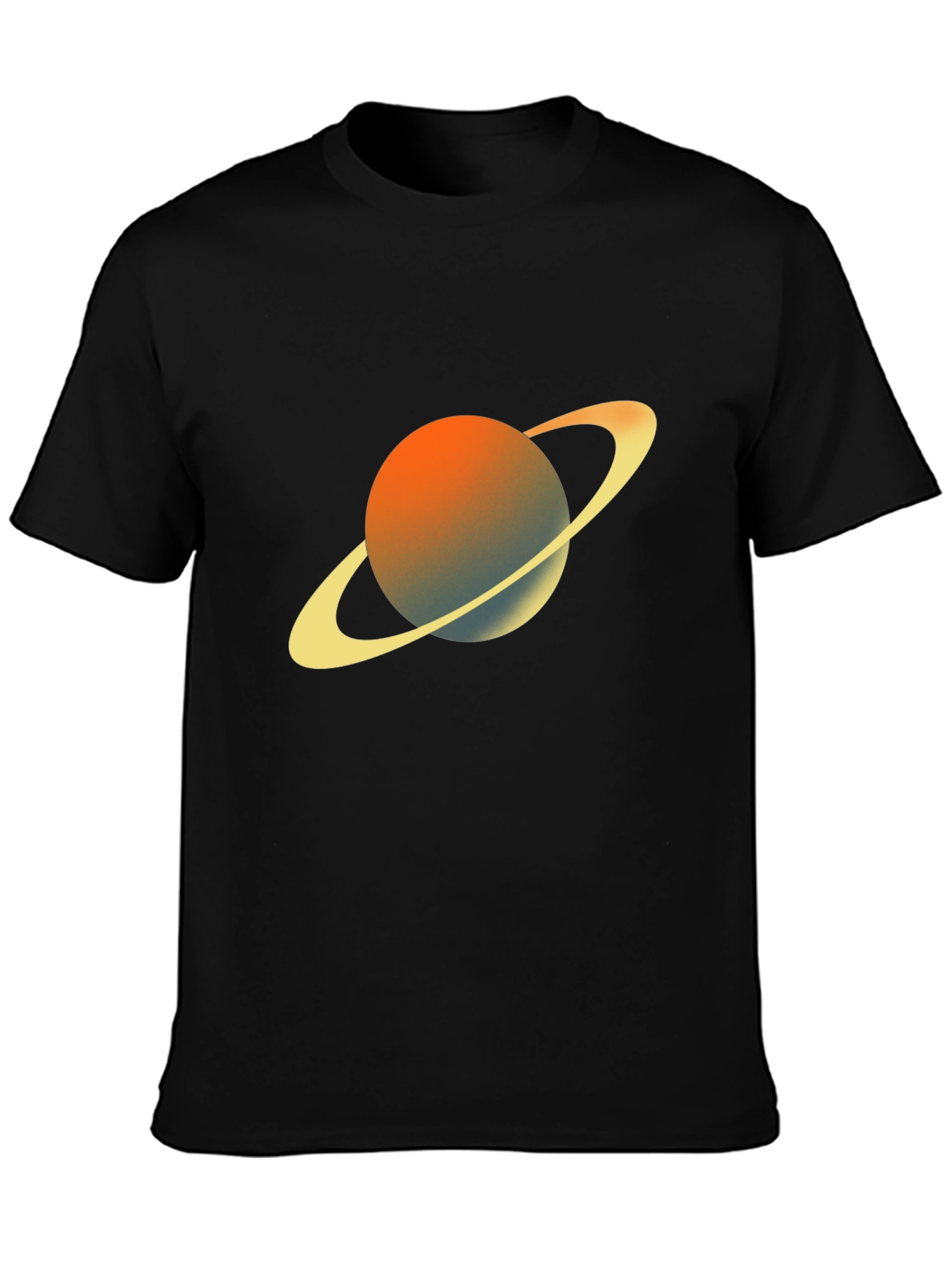 Saturn Graphic Tee - Black Crew Neck T-Shirt