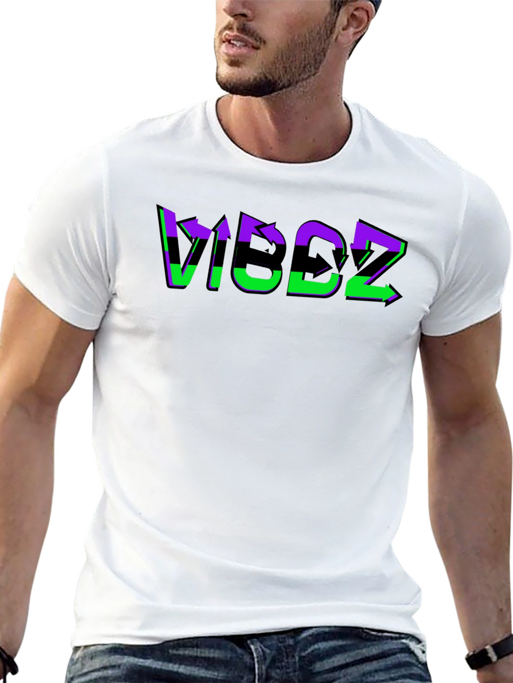 VIBDZ Graphic Print Black T-Shirt