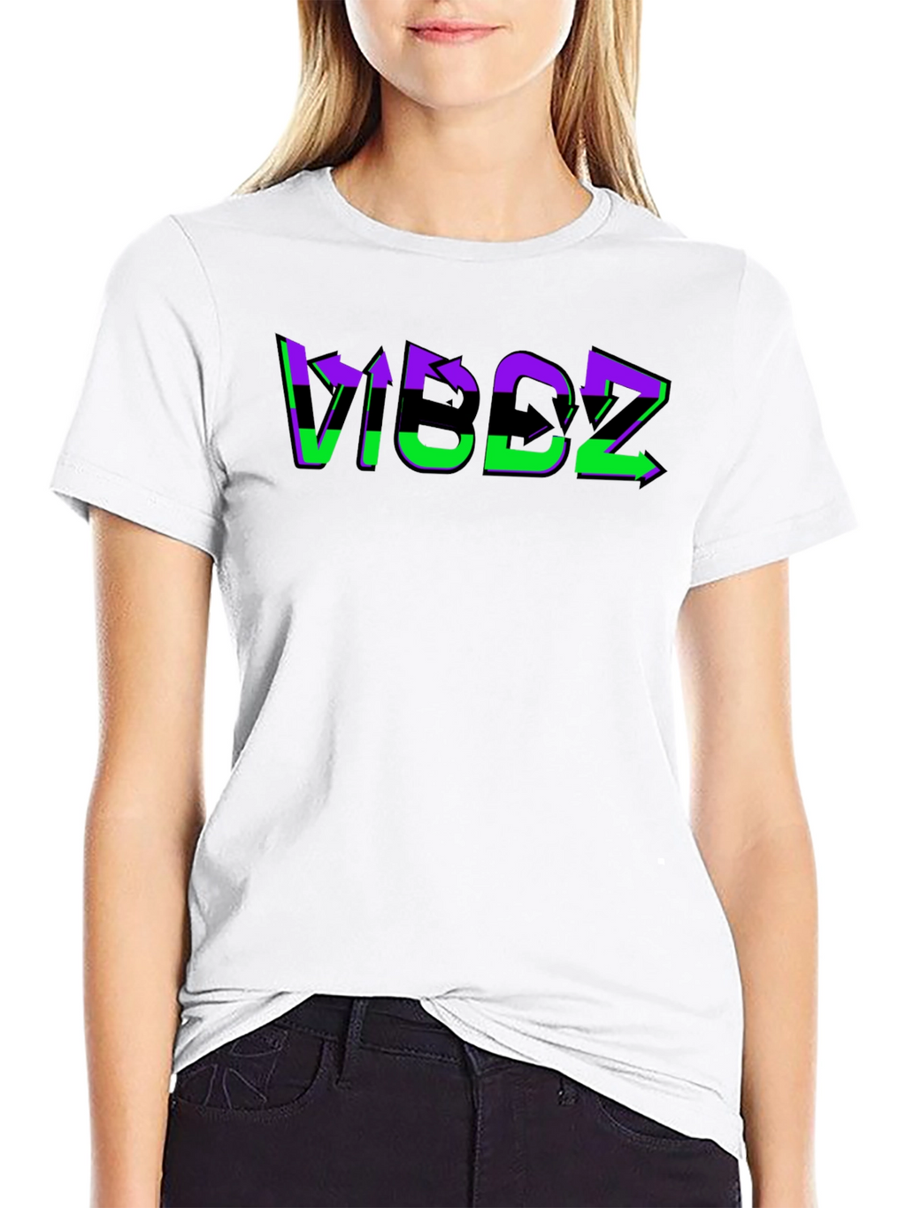VIBDZ Graphic Print Black T-Shirt