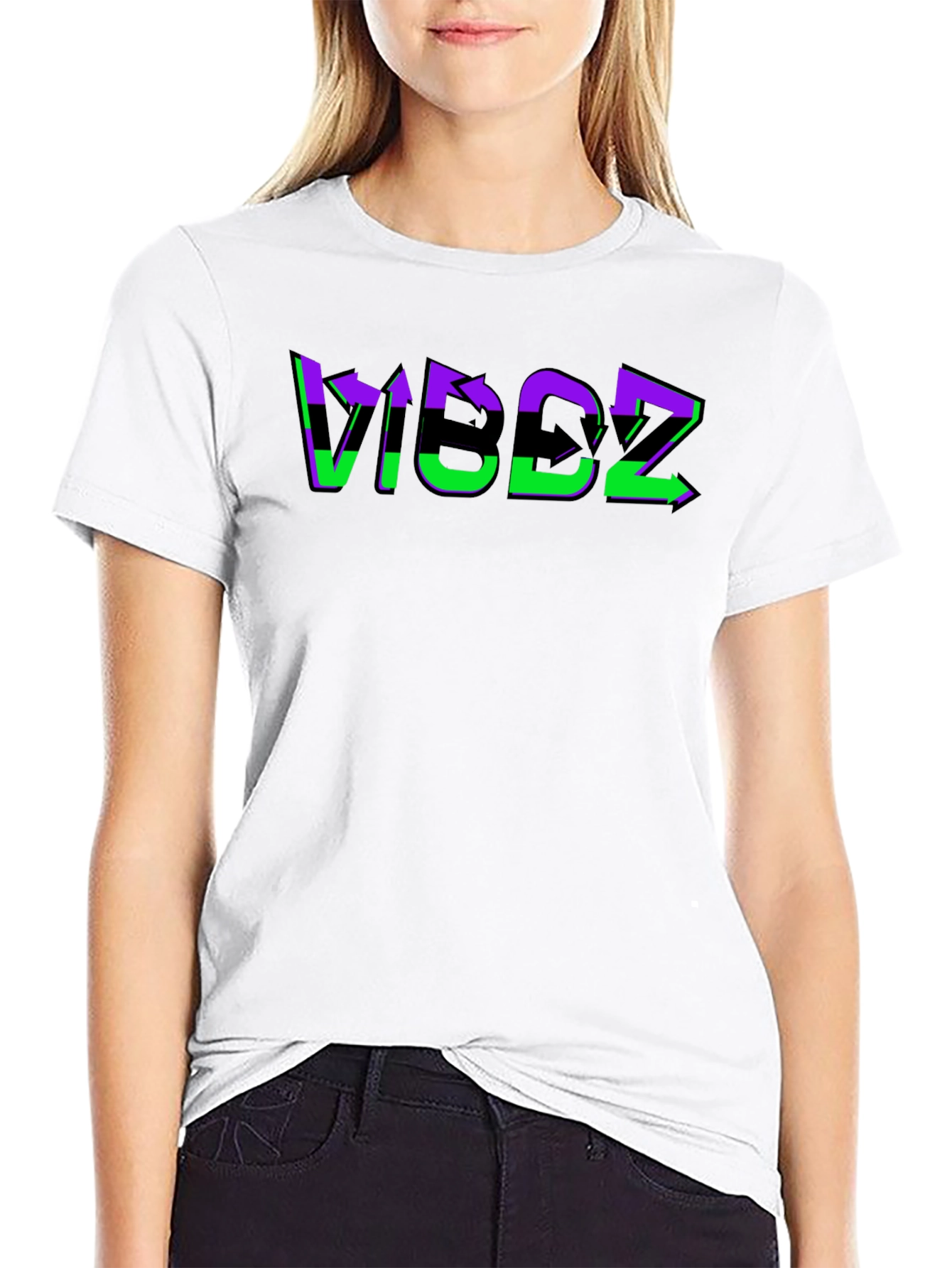 VIBDZ Graphic Print Black T-Shirt